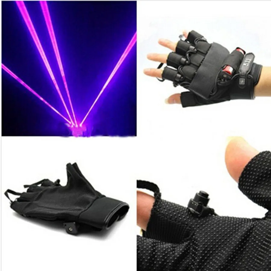 Buy Drop ship violet Laser Gloves With 4pcs 405nm