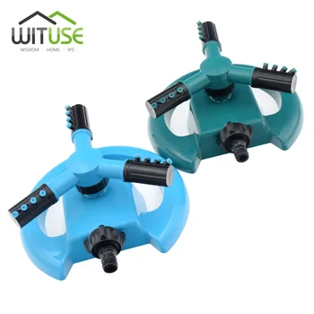 

Blue / Green Automatic Sprayer Lawn Sprinkler Flower Plants Watering Irrigation 3 Nozzles 3 Arms Auto Garden Sprinklers for home