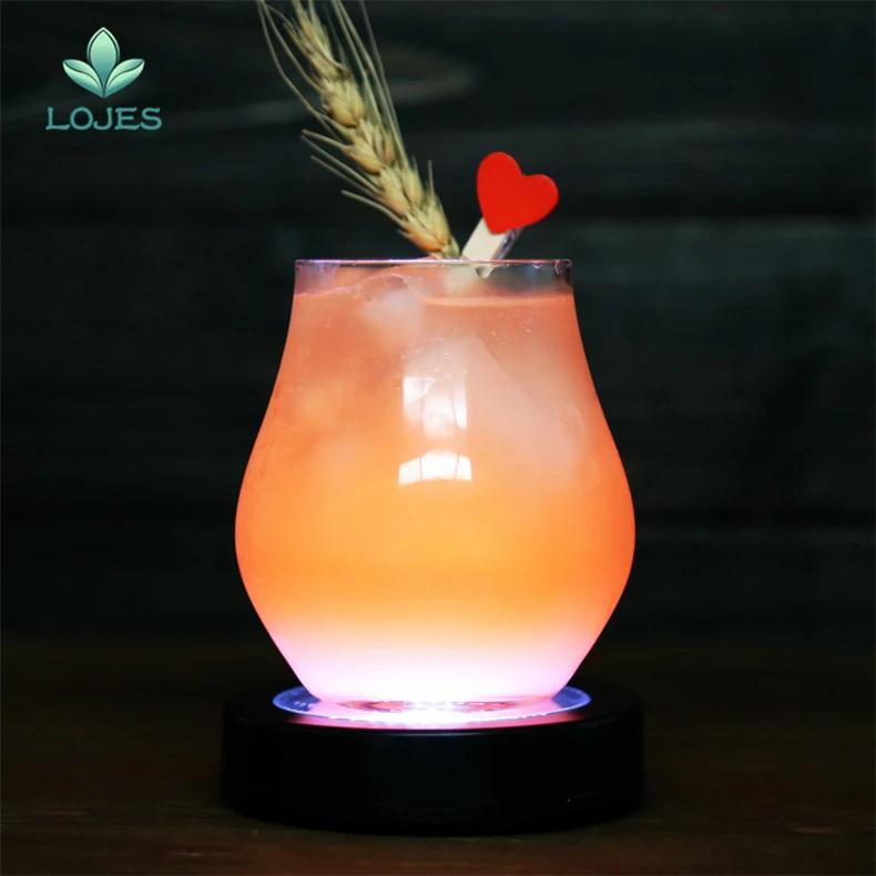 

LED Coaster Flashing Light Bulb Bottle Cup Mat Color Changing Light Up For Club Bar Home Party Use