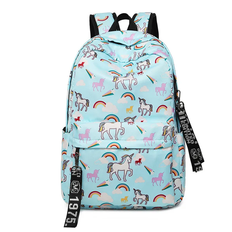

Cute Waterproof Nylon Women Backpack Flamingos Printing Rucksack Unicorn Daily Travel Laptop Bagpack College School Book Bag