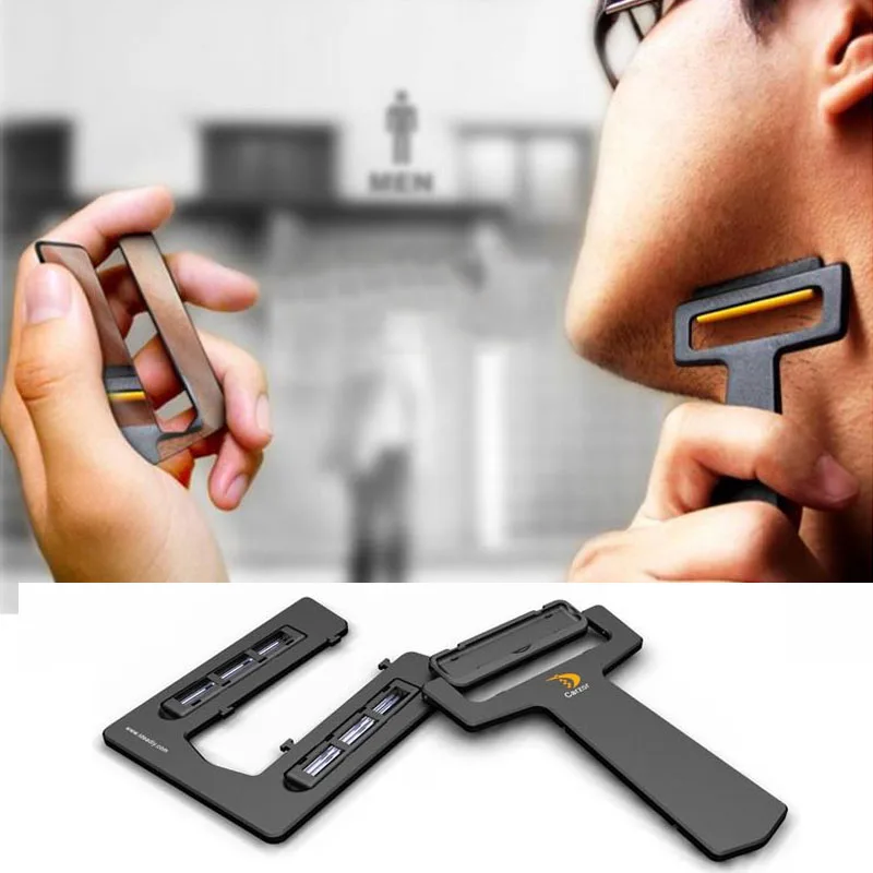 2018 Paling luar Luaran Ultra-mudah alih Kad Pencukur Pocket Razor Keselamatan Razor Dengan Mirror & Blades Untuk Borong Hadiah & Dropshipping