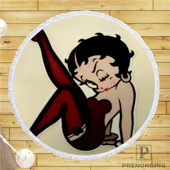 

Custom DIY Customized Microfiber Fabric Betty Boop (2)@ Round Beach Blanket Towel Printed on Demand 150cm #19-01-28-3-72