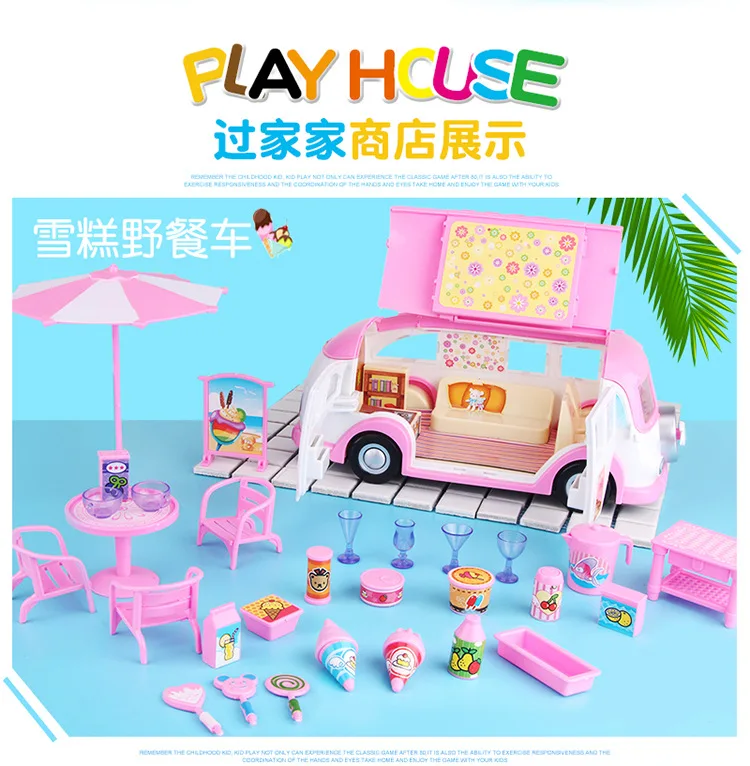 Розовый Мягкая игрушка "поросенок" дом Пикник автомобиль фигурку Diy игрушка Мороженое магазин праздник подарки на день рождения ролевые