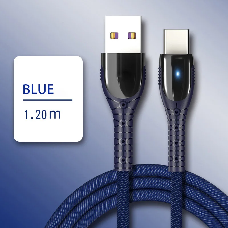 USB C type c кабель QC 3,0 5A супер Зарядка для samsung S10 S9 S8 huawei mate 20 P20 P30 Pro USB-C кабель для быстрой зарядки type C Kable - Цвет: Синий