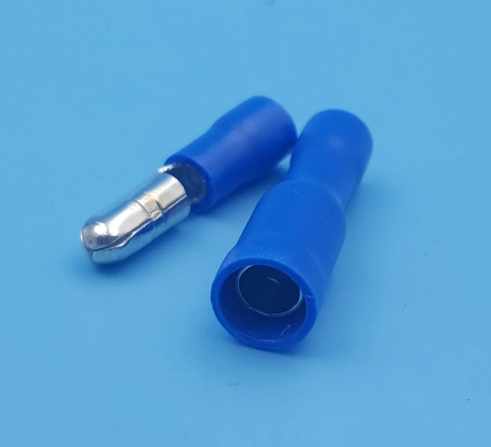 

100Pcs Male & Female Blue Insulated Bullet Connector Terminals 14 -16AWG Wire Set