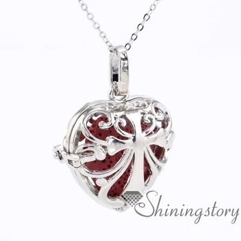 

Malta cross heart openwork diffuser necklace wholesale diffuser necklace aromatherapy jewelry perfume lockets metal volcanic