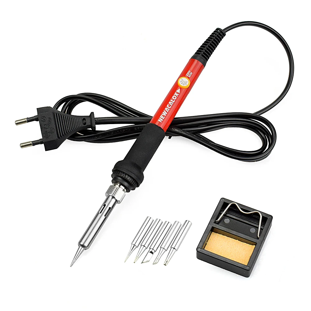 NEWACALOX 220V/110V 60W Electrical Soldering Iron Rework Welding Gun Tool Adjustable Temperature Soldering Station+5 Solder Tip NEWACALOX 220V/110V 60W Electrical Soldering Iron Rework Welding Gun Tool Adjustable Temperature Soldering Station+5 Solder Tip