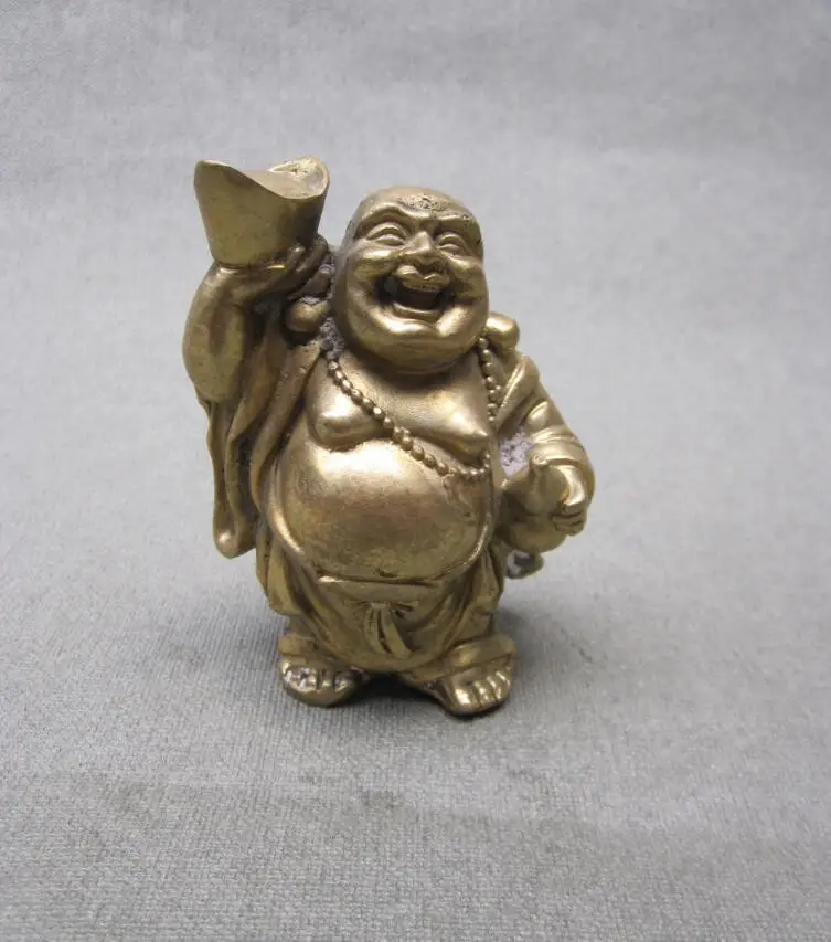 Ymying Китайский античный бронзовый слиток Будда/Будда смайликов|buddha smiling|faces smilebuddha