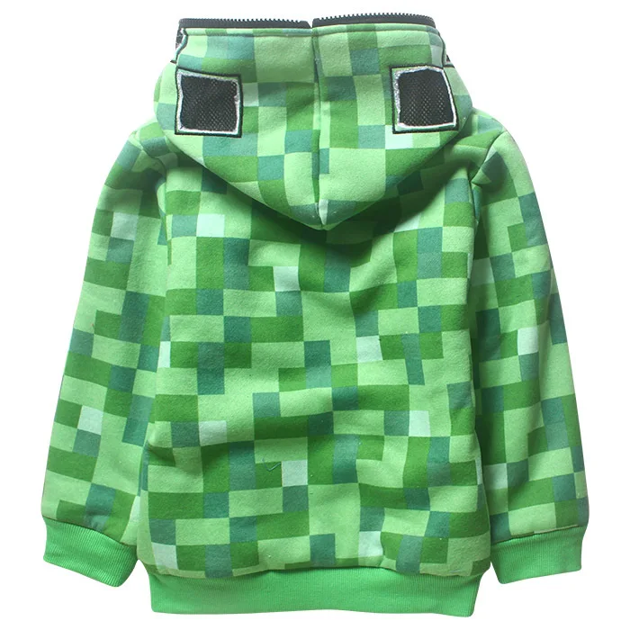 2018 Minecraft Baby Coat Hoodies Winter Thick Jacket Green