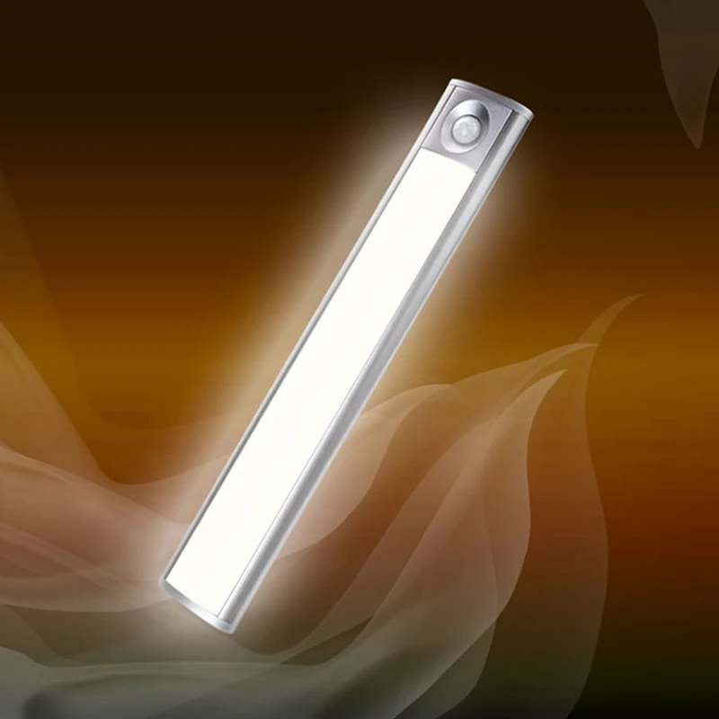 Best LED Motion Sensor Night Light USB Rechargeable for Wardrobe Cabinet Kitchen Corridor MDJ998