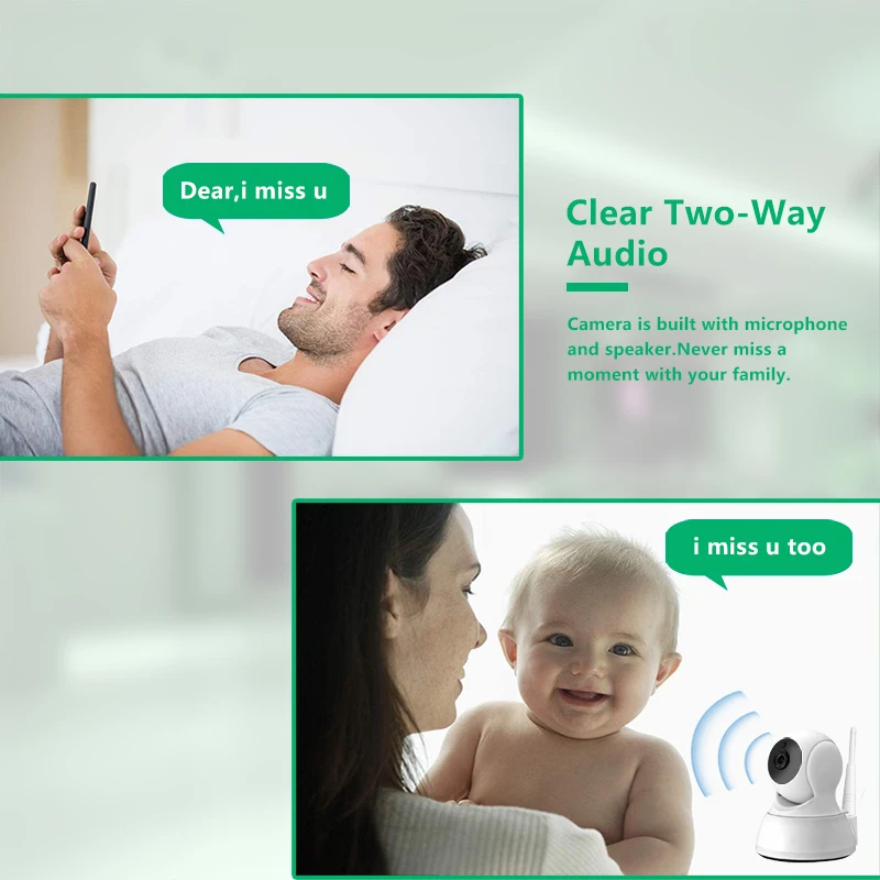  720P Home Security IP Camera Two Way Audio Wireless Mini Camera 1MP Night Vision CCTV WiFi Camera B - 32974597062