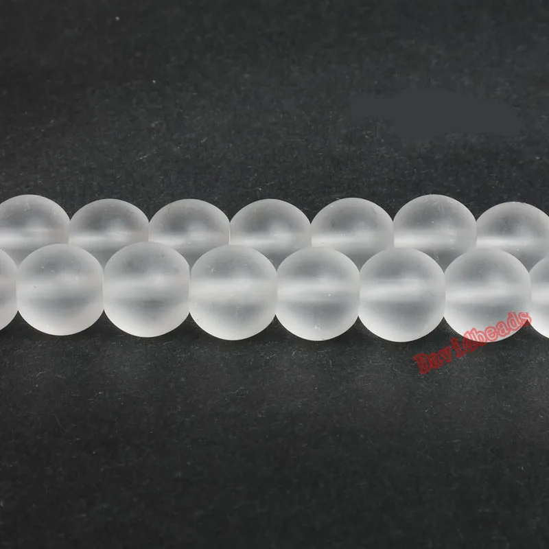 

Factory price Natural Stone Smooth Frost Clear Quartz Loose Beads 16" Strand 6 8 10 12 MM Pick Size For Jewelry Making