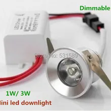 Dimmable50шт/лот лучшая цена 1 Вт 3 Вт мини высокой мощности Встраиваемый светодиодный светильник AC85-260v110-330LM с Светодиодный драйвер высокого качества