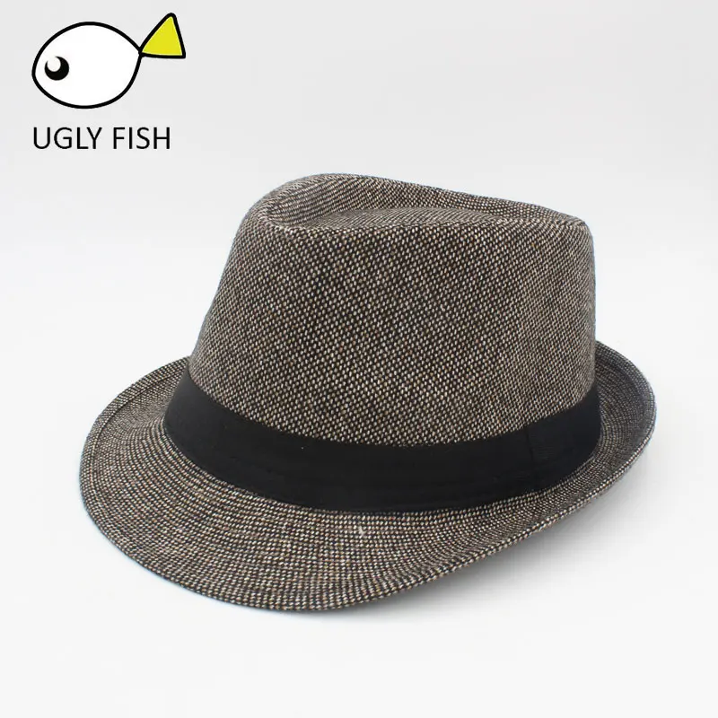 Унисекс Шерсть Fedora Шляпа головные уборы для мужчин и женщин фетровая шляпа trilby
