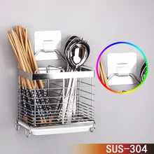 Multi-function Stainless steel hanging chopstick cage spoon holder fork rack reinforced kitchen supply shelves cutlery organizer