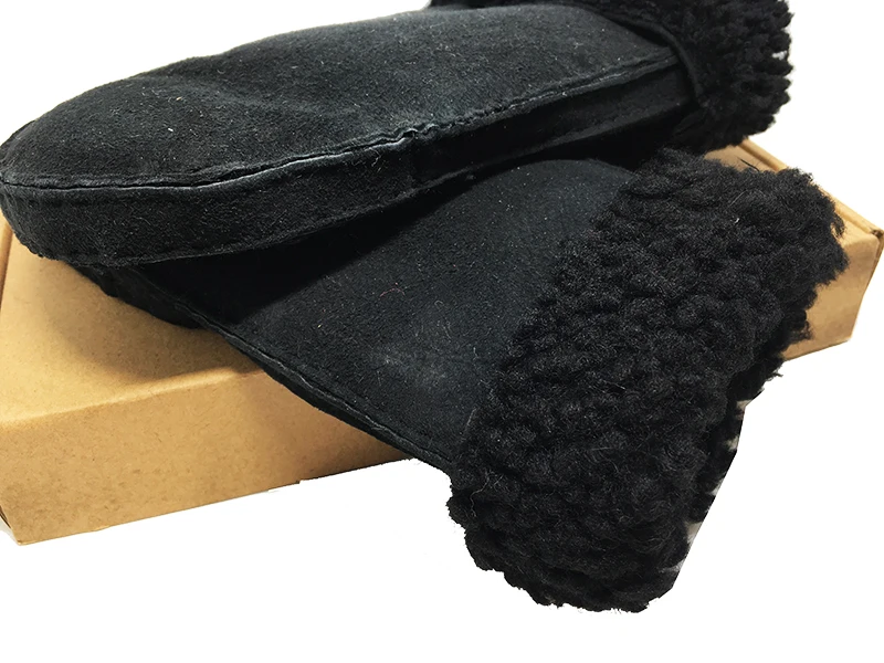 Мужские перчатки варежки из натуральной овчины кожаные перчатки с подогревом меховые варежки замшевые кожаные зимние уличные толстые теплые перчатки из кашемира G59