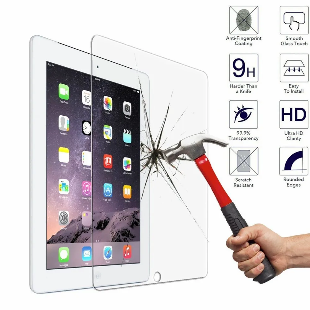 10pcs 2.5D Explosion Proof Toughened Tempered Glass For Apple iPad 2/3