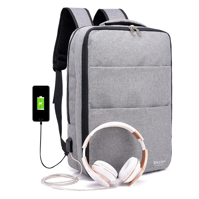 Fashion Women Men Laptop Backpack Waterproof Travel School with USB Charging Port Backpack 2019 New