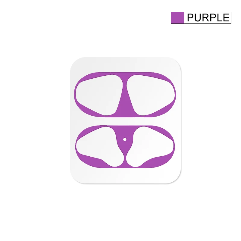 Металлическая Пылезащитная наклейка для Apple AirPods, чехол, Пыленепроницаемая защитная наклейка, защитная пленка для Air Pods, аксессуары - Цвет: Purple