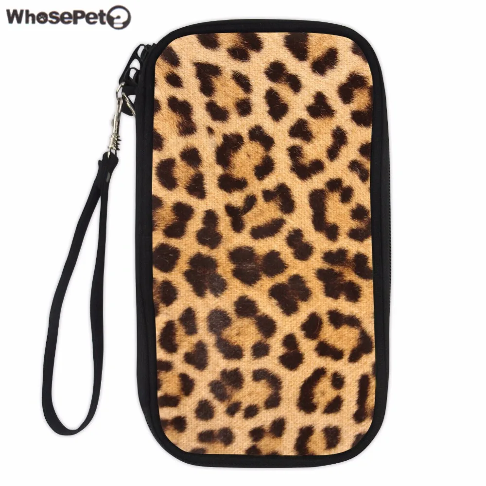 Long Wallet Printed Leather Credit Cards Holder Large Capacity Pouch-Lightning Leopard