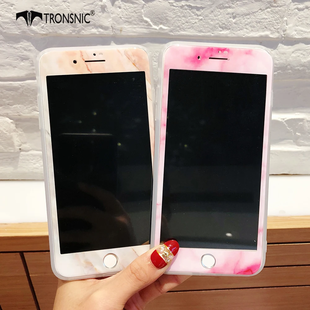 

TRONSNIC Marble Tempered Glass Film for iPhone X XS MAX White Black Screen Protector for iPhone XR Luxury Purple Front Glass Hot