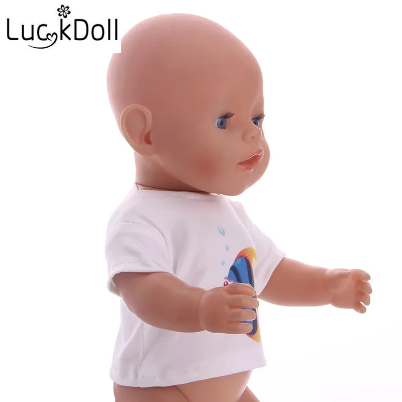 LUCKDOLL хлопковая Футболка Подходит для 18-дюймовые американская кукла Logan кукла мальчик одежда аксессуары игрушки для детей