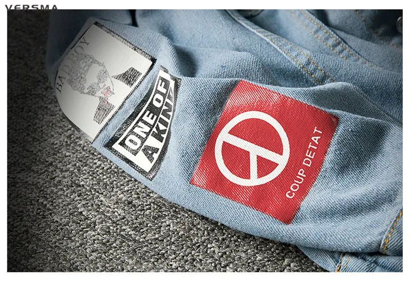 Versma Мода Harajuku G-Dragon один из Вид джинсовая куртка для Обувь для мальчиков Для мужчин плохо рубашка для мальчиков Джинсы для женщин Для мужчин