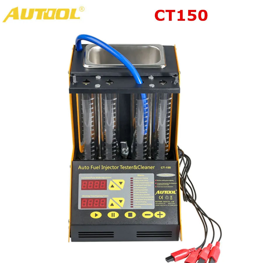 

AUTOOL CT150 Car Injector Tester Ultrasonic Cleaning Auto Fuel Injectors Cleaner For Vehicle Repair 4 Cylinder Diagnostic Tool