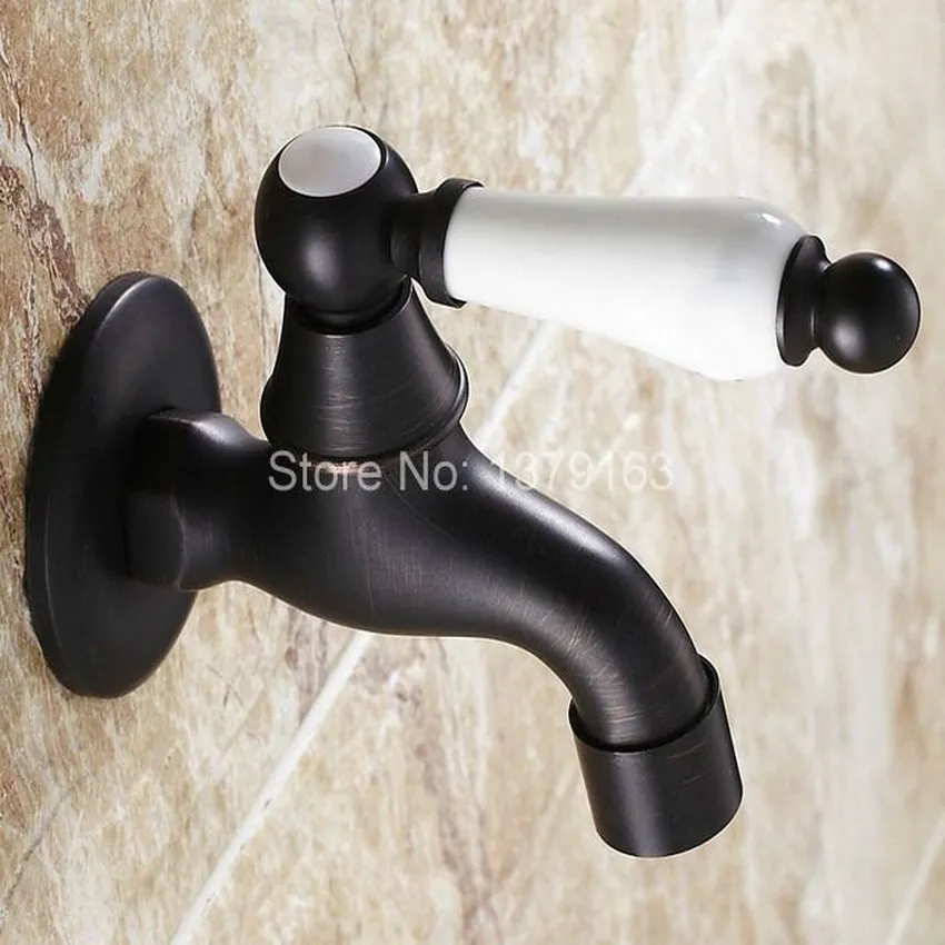 Dark Black Oil Rubbed Brass White Handle Wall Mounted Bathroom Kitchen
