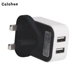 Colohas зарядное устройство с европейской вилкой 5 V 2.1A Dual USB Путешествия Дом зарядка настеная AC адаптер для iPhone 6 7 samsung Galaxy S8 Xiaomi Huawei HTC