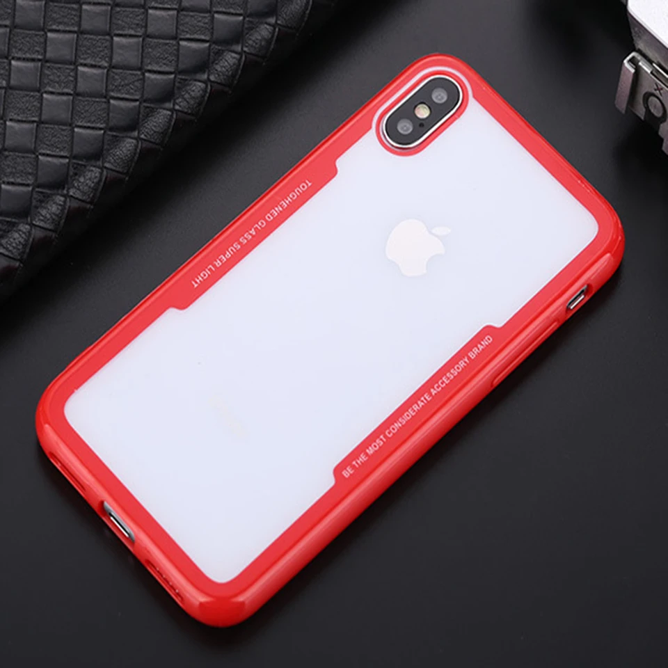 Tendway Phone case for iphone 78X Tempered Glass Case Cover Transparent Funda for iphone 56 Accessories (10)