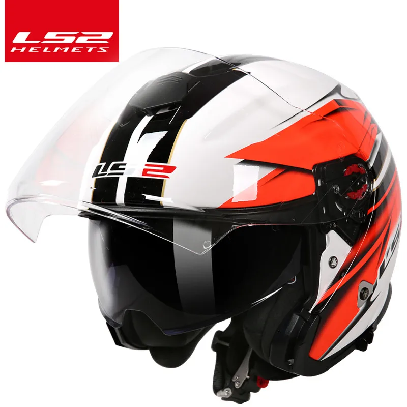 LS2 OF521 мотоциклетный шлем с открытым лицом ls2 полудвойные линзы гоночные шлемы мотоциклетный шлем cascos casque - Цвет: 5