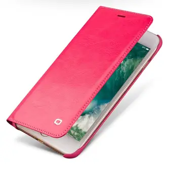 

QIALINO New Case for iPhone 7 8 Handmade Genuine Leather Flip Cover for iphone 7 8 plus luxury Ultra Slim Phone Case holster