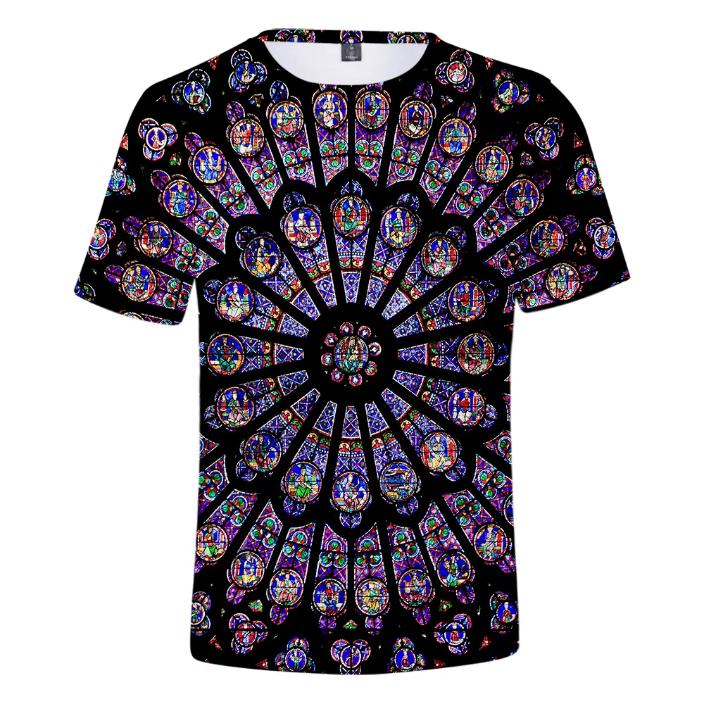 

New 3D Notre Dame de Paris Print t-shirt Summer T-Shirt Men and women T-Shirt Top Fashion Leisure style T-shirt Plus Size 4xl