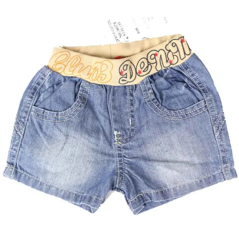 

Baby jeans letters and numbers embroidered decorative children elastic waistband short pants boy shorts summer style New MH9075
