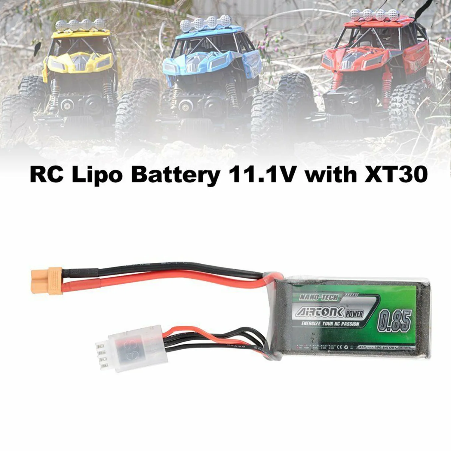 Airtonk Мощность 11,1 V 850 мА/ч, 57*29*21 мм 30C 3 S 1 P Lipo Батарея Xt30 разъем для дрона с дистанционным управлением автомобиля