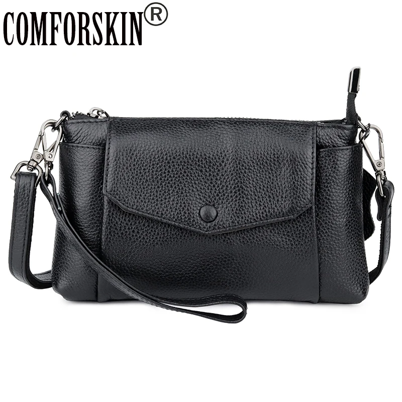 

COMFORSKIN New Arrivals Preppy Style Women Mobile Phone Bag Guaranteed 100% Cowhide Ladies Messenger Bags 2019 Cross-body Bags