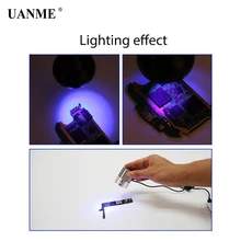 UANME Multifunctional LED Light USB Ultraviolet Curing Lamp LED Blacklight Gooseneck Light with Clamp UV Light Fixture Black Lam