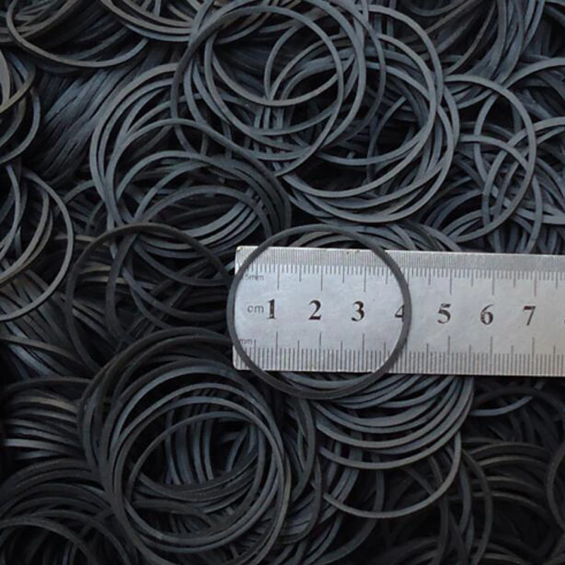 500 pcs/ Pack Rubber Bands 40mm Black Rubber Band Elastic Office School Home Accessory Packaging Silicone Rubber Rings Set rubber bands