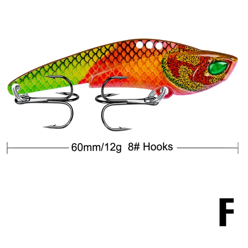 1 шт. Новое поступление Металлическая VIB жесткая приманка для рыбалки 6 см 12 г летающие рыболовные снасти вибрационная ложка Спиннер Тонущая приманка - Цвет: F