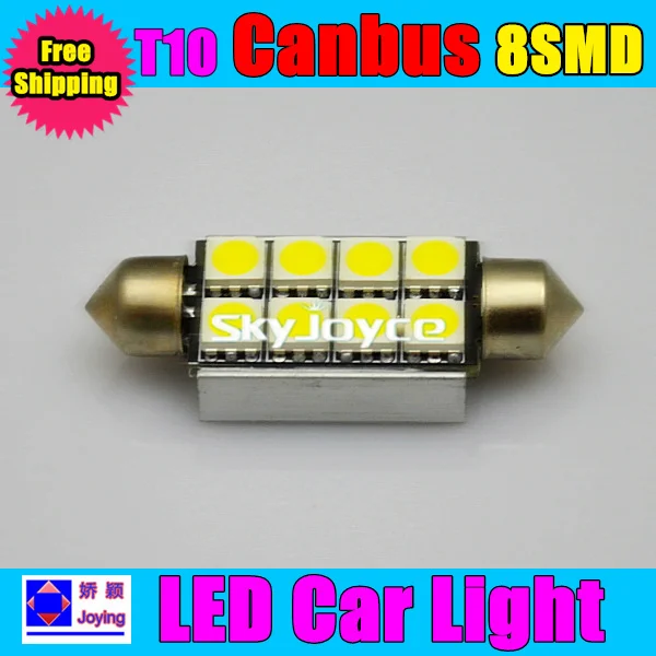 2016 новинка 42 мм 8SMD купольная лампа festoon light 200 шт./лот + яркий белый радиатор C5W LED Canbus
