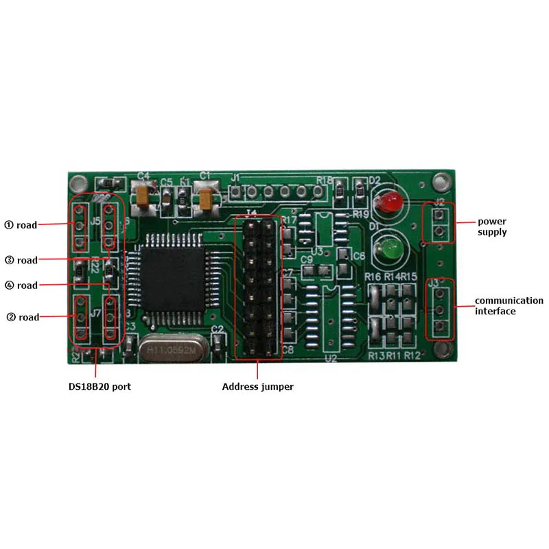 Многоканальный модуль сбора данных DS18B20 4 канальный передача 484 MODBUS AD006|modbus 485|modbus