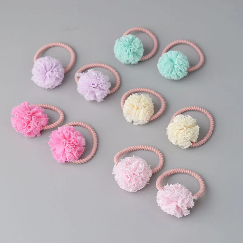 Murah 2 Pieces Kecil Yang Lucu Anak Perempuan Pom Rambut Dasi Bola Elastis Rambut Band untuk Anak anak Rambut Tali Rambut Aksesoris AS0179