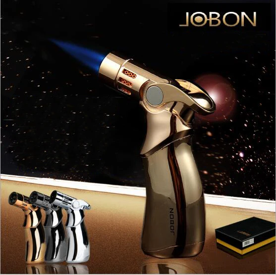 

Jobon gas inflatable lighter metal cigar lighter personality and creative strong direct blue flame lighter