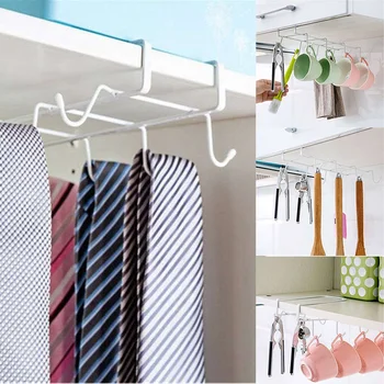 

2019 New Under Shelf Cup Mug Holder Rack Hook Cabinet Closet Hanging Kitchen