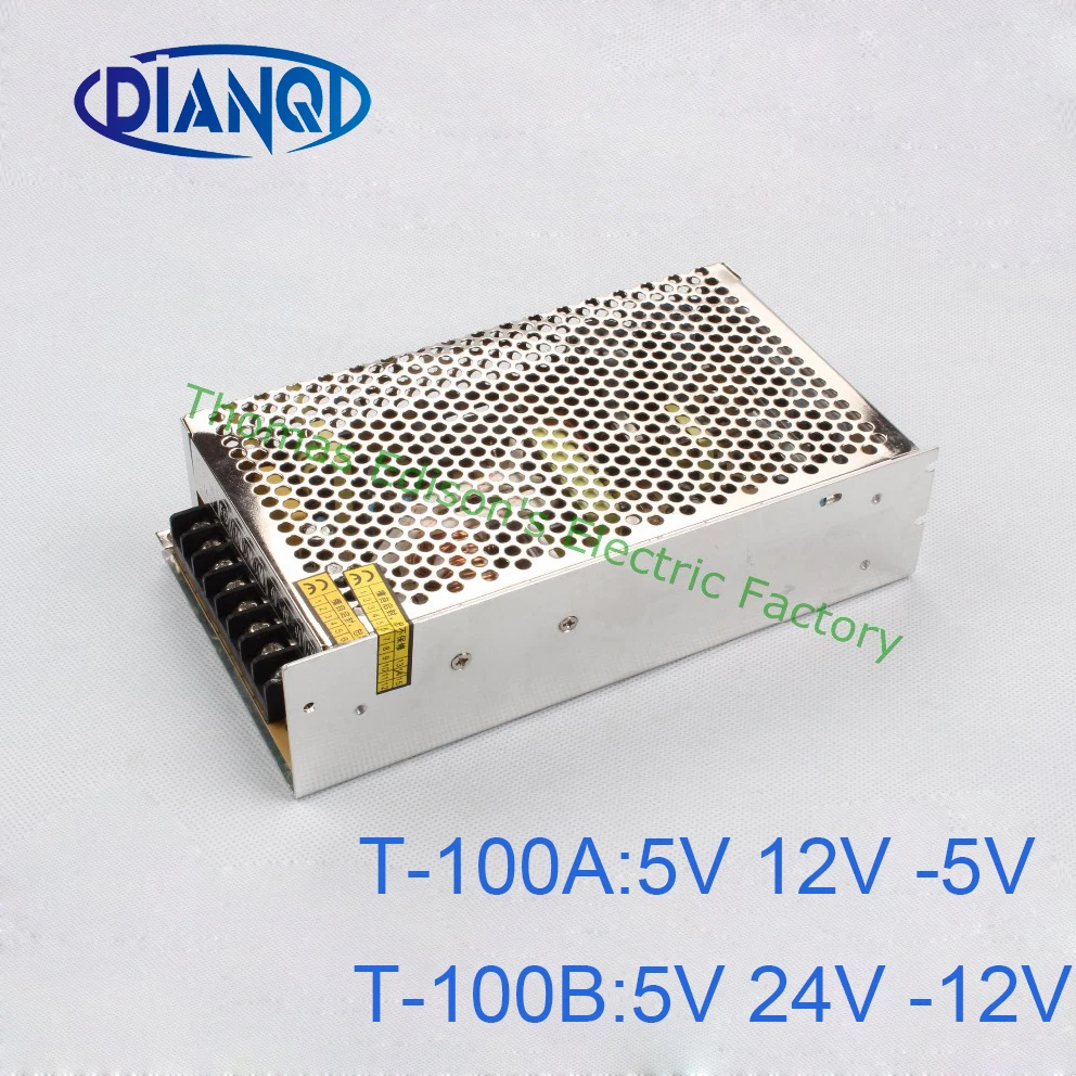 

DIANQI Triple output power supply 100w 5V 12V -5V power suply T-100 ac dc converter -12V T-100B T-100A