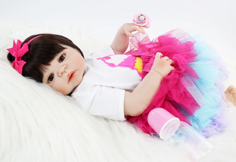 55 см полностью силиконовая кукла-Реборн, кукла-младенец, виниловая кукла для новорожденной принцессы, для девочек, Bonecas Bebe, кукла, живая игрушка для купания, игрушка для игры в дом