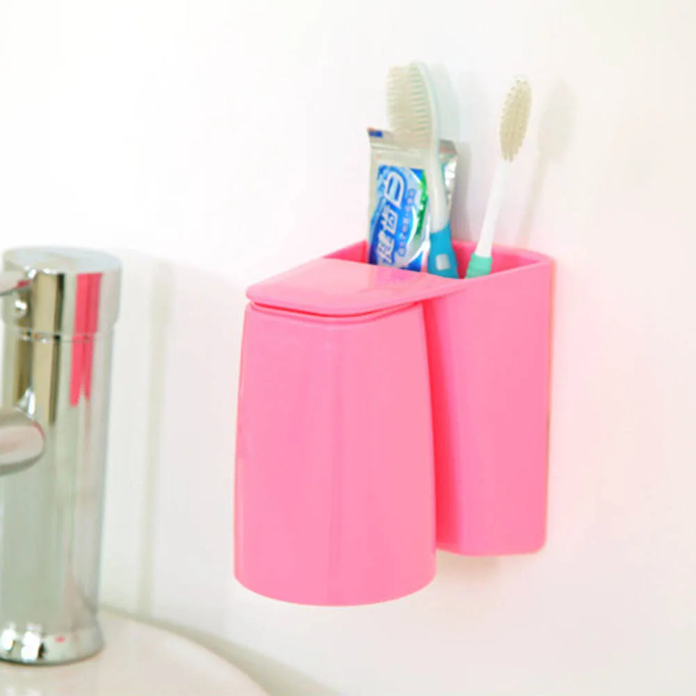 Bathroom Accessories Gargle Cup Suction Toothbrush Holder Hanging Shower Room