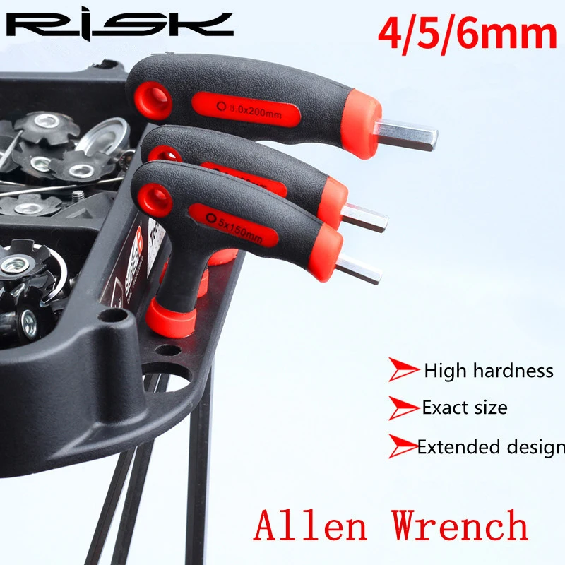 

Risk Bicycle Hex Key Set 3 in 1 Wrench Pedal Spanner High Strength Steel Mountain Bike Reparing Tool 4/5/6mm Cycling Accessories