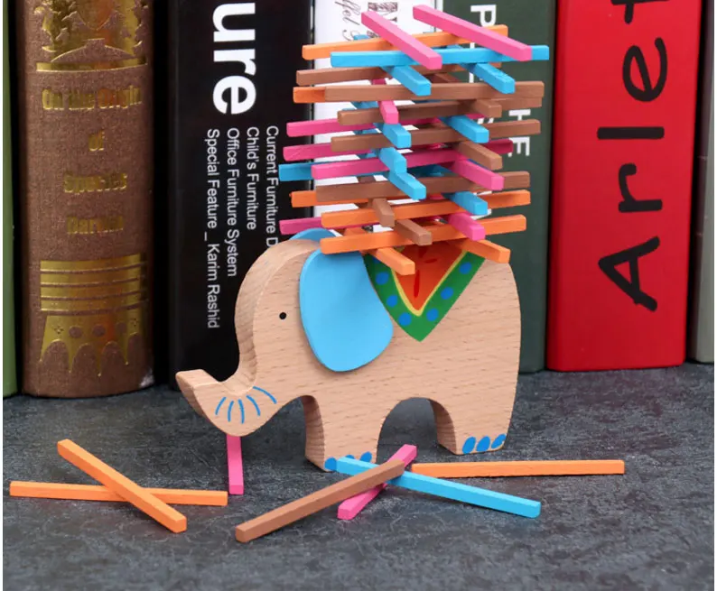 Bloco de Construção Brinquedos de Madeira Aprendizagem do Bebê Brinquedo de Madeira Crianças Montessori Brinquedo Educacional Doce Dominó Jogo Equilíbrio Jenga 3l 3d 7 Crianças montessori 3d brinquedo educacional bloco de